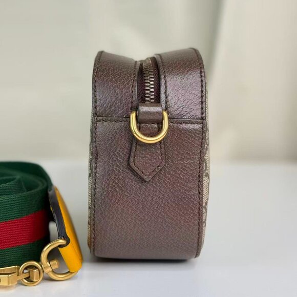 Gucci GG Logo Supreme Neonoe Vintage Shoulder Bag Crossbody with Green Red Strap - Picture 2 of 7